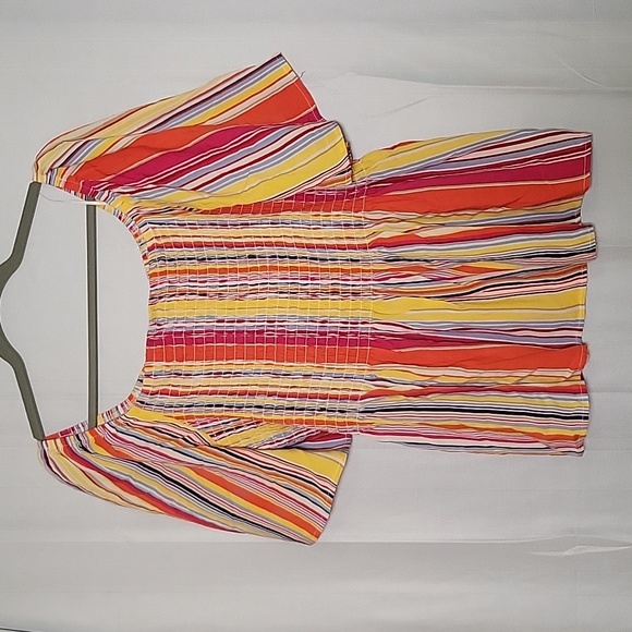 Nordstrom Bobeau Smocked Stripe Top Sz L NWT - Picture 6 of 8